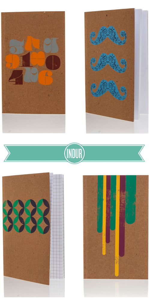 modern back to school hand screen printed notebooks by indur